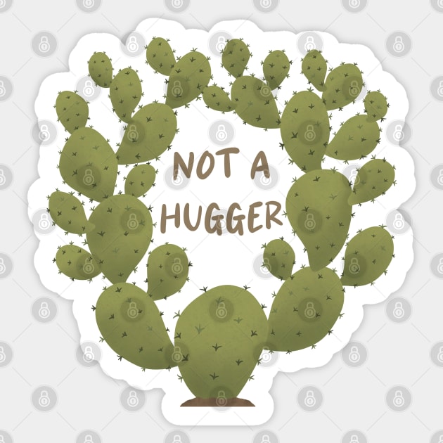 Not A Hugger Prickly Pear Cactus Sticker by MadelaneWolf 